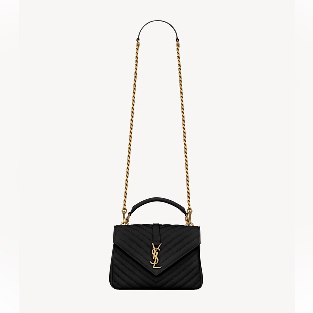 Yves Saint Laurent Black Leather College Shoulder Bag